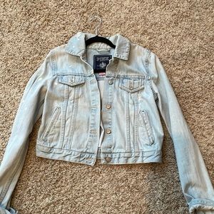 Victoria’s Secret PINK large distressed jean jacket